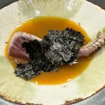 日本料理 みや  - カツオの卵黄ソース