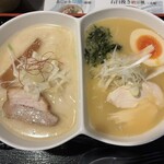 麺匠あじゃり - 弐種半らーめん　鶏白湯と鶏しば