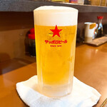 鳥藤 - 生ビール(中)