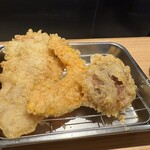 天麩羅処ひらお - お好み（豚、カボチャ）&椎茸（追加）