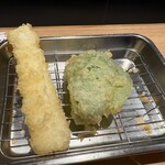 天麩羅処ひらお - お好み（イカ、ピーマン）