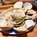 創作料理Ryota  - 千葉九十九里産活はまぐり1kgと九条ネギのスパゲティーニ自家製カラスミがけ