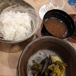 割烹　梅津 - ご飯と蜆汁とお漬物