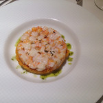 レストラン アラジン - 小海老のガレット0、ガスパッチョ風味クスクス、フレッシュバジルソース2014-8