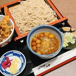 手打庵 桜木町通り店 - 「なめこおろし蕎麦」と「ミニ天丼」