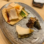 鮨 しゅん輔 - 垂涎のツマミ、三点盛り