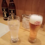 食堂みしま - 生ビールとキープボトル