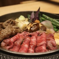 すき焼き十二天 - 本日のA5黒毛和牛と野菜