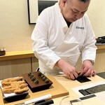 鮨 なんば - 鮪米粉米油揚げ　葉わさび　海苔巻