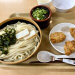 うどんと中華そば ちから - 料理写真:冷やしうどん並、唐揚げ