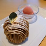 ラ パティスリー ダリオール - モンブラン(795円)＋アメリカン(560円)(セット割ここから−100円)