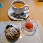 ラ パティスリー ダリオール - モンブラン(795円)＋アメリカン(560円)(セット割ここから−100円)