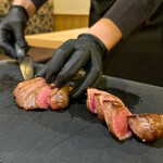 お肉屋 けいすけ 三男坊 - タン元の厚切り