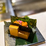 お肉屋 けいすけ 三男坊 - 高森和牛タルタル 雲丹のお寿司