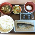 すき家 - 料理写真:さば定食 600円 , たまご 90円