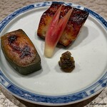 日本料理 とくを - 銀鱈の味噌漬焼に蓬麩田楽