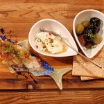 PEPE ROSSO - 前菜3点盛り合わせ (1850円)