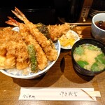 日本橋 天丼 金子半之助 本店 - 江戸前天丼(税込1480円)と味噌汁(税込120円)