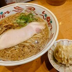 斗香庵 HIGASHI - 斗香庵の中華そば＋とろ玉子天ぷら（別盛り）