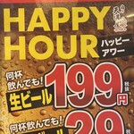 肉の天満屋 神楽亭 - ハイボール（HH）@２９円！？