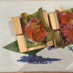 肉の天満屋 神楽亭 - 手巻き肉寿司@４９９円！（写真２人前）