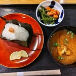 おひつ膳 田んぼ - 「鮭」「みそ汁」「いんげんきんぴら」