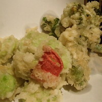 日本橋 やぶ久 - 空豆の天ぷら