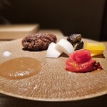 銀座 有涯 - マイケル特別食グリル焼き野菜と香ばしいハンバーグ100点