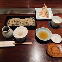 蕎麦懐石 無庵 - 天ぷらせいろ、辛味大根　