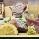 ステーキファイブと寿司六 - 熟成お刺身三昧（並） 1,408円