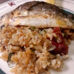 anocado - 鮎と川海老のパエリャ(取り分け後)