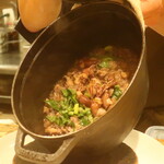 RISTORANTE IL NODO - 炊き上がった状態での”ほしゆたか”リゾットのプレゼンテーション