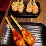 たま - 生つくね(カレー)  生つくね(おろしポン酢)  生つくね(塩)