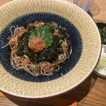 信州蕎麦 蓼科庵 - たっぷりあおさ海苔と南高梅のそば　1,300円