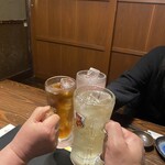 河ドラ駅前酒場 升屋 - ハイボール・烏龍茶・お冷(笑)