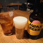 食堂 きふね - ウーロン茶、AWAJIビール
