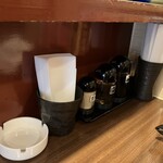 KuRo - コショウ、酢、醤油
      ラー油も置いて欲しいところ