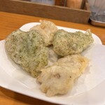 手打ちうどん 上を向いて - かしわ天