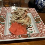 白雪 - ■毛がにの共和え￥950：毛ガニの旨味を活かした上品な和え物。高級感もあり、日本酒とも相性抜群。