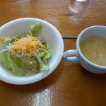 光陽亭 - ランチセットのサラダとスープ