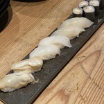 寿し炉端 喜多郎寿し - つぶ貝・いか・平目・海老マヨ巻