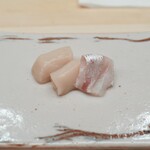 鮨 陸 - ほたて、タイ