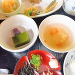 姫のそば ゆかり庵 - そば御膳のスイーツと汁