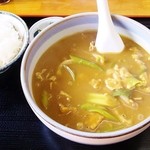 みのや手打うどん - カレーうどん定食（730円）ご飯、漬物付き