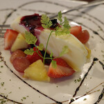 楽楽座 - プチデザート（チーズケーキ）、アイスコーヒー