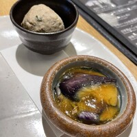 日本料理 ざぜん - つみれと茄子のお通し 日本料理 ざぜん - つみれと茄子のお通し