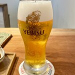 とんかつ乃ぐち - 生ビール (ヱビス) 700円