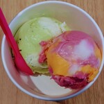 サーティワンアイスクリーム - 料理写真:令和7年5月
ダブルスモール 税込510円
キウイ杏仁豆腐、レインボーシャーベット