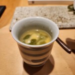 鮨 梵 - 茶碗蒸し。北海道産生ホタテが入ってる。かつおぶしとかの銀あんの出汁がめっちゃ効いてる！温かくてほっこり。