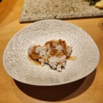 鮨 梵 - ハモの梅酢がけ。今年のハモは例年より1ヶ月くらい早いんだとか。